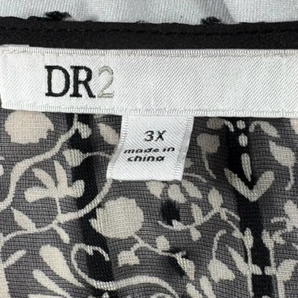 NWOT DR2 Black Kimono with black floral velvet lace and tassel accents size 3x - Picture 2 of 5